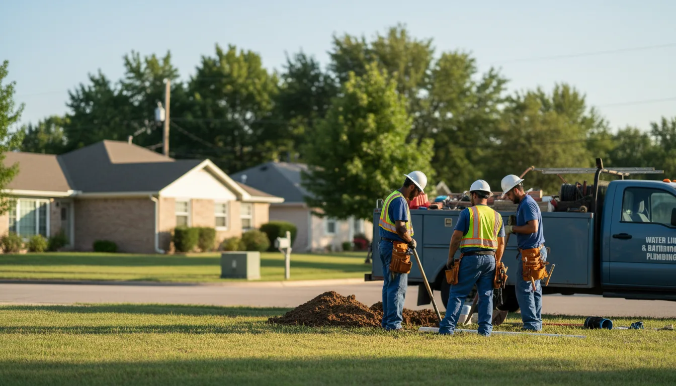 Residential water line and bathroom plumbing service in Kunkle, OH
